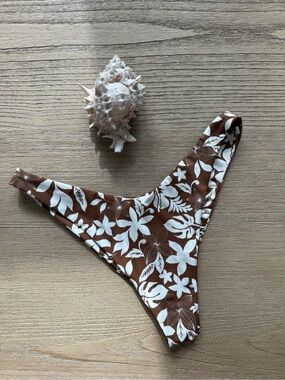 Jolyn X Eryn Krouse Brown and White Floral Jessica Bikini Bottom